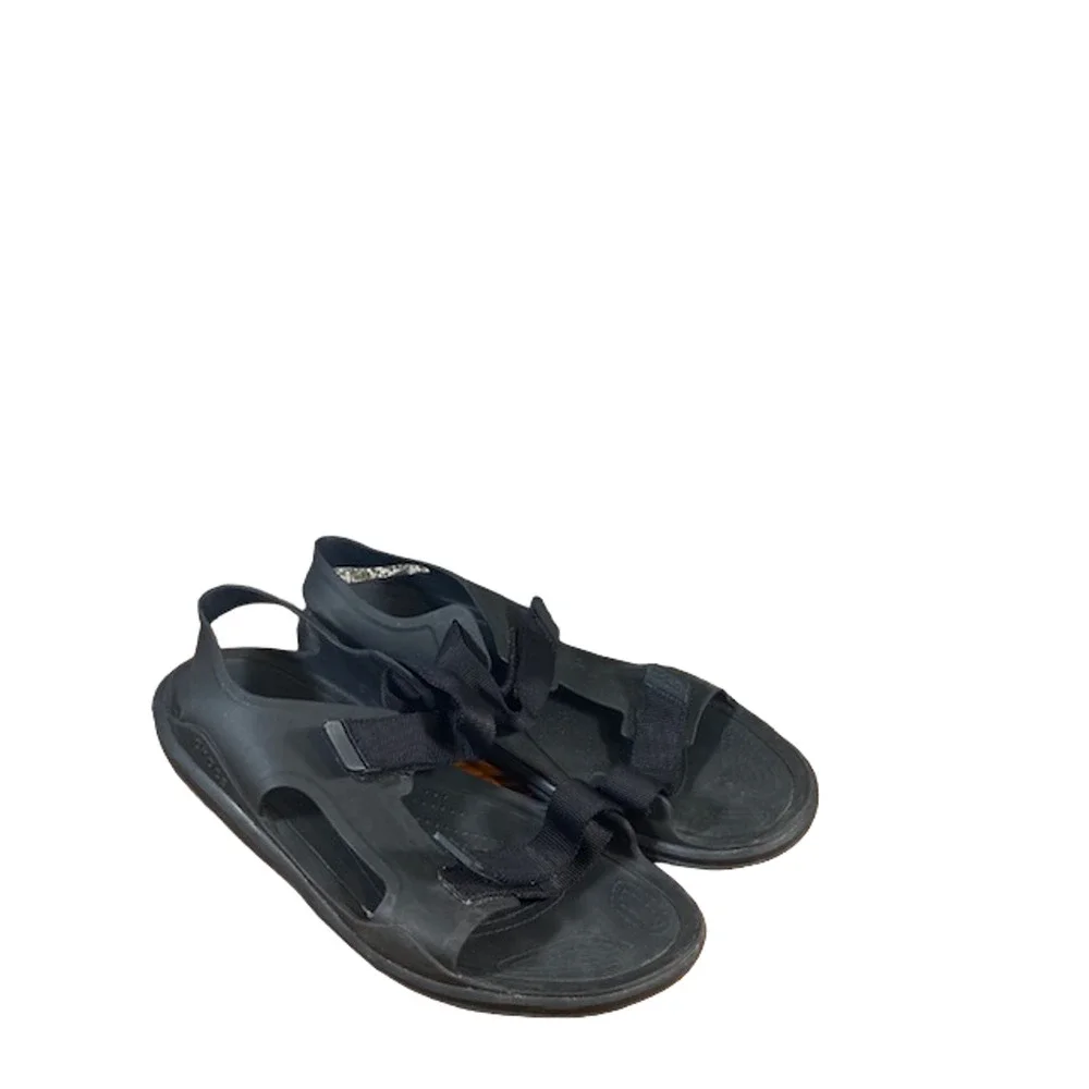 Crocs Men’s Black Double Strap Velcro Open Toe Casual Sandals Size 13